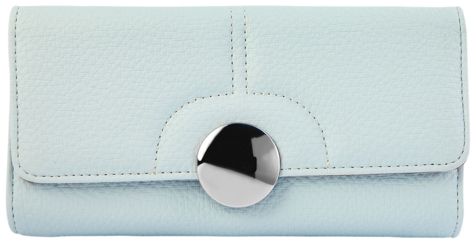 Cham Cham Damen Geldbörse aus Lederimita in hellblau/hellbraun. Format 20 x 10 cm.