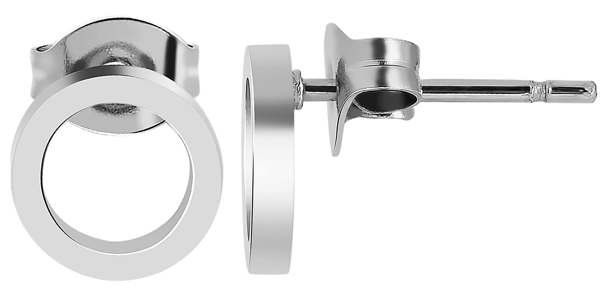 Akzent Ohrstecker aus Edelstahl, rund, silberfarbig