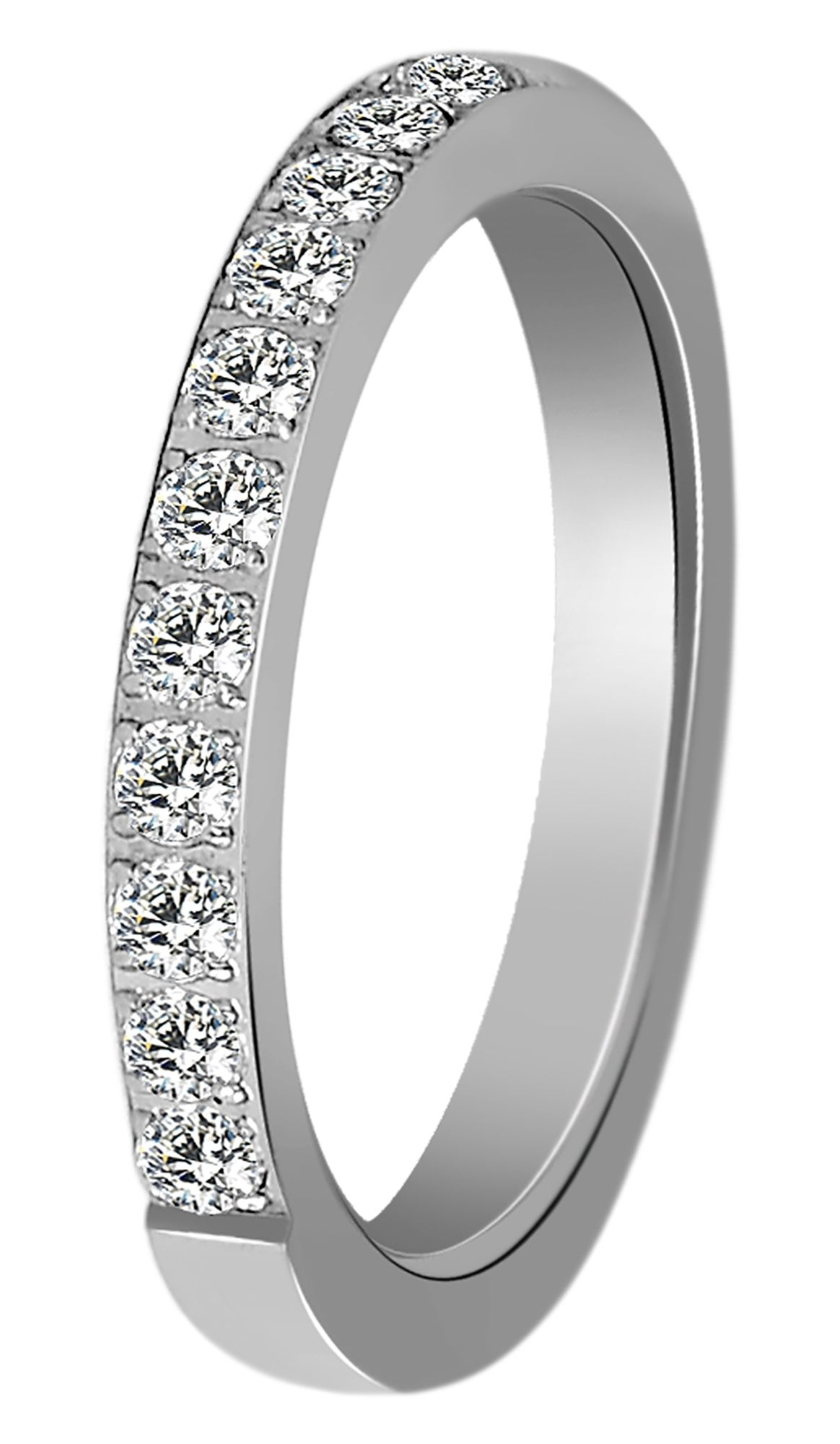 "Sveta" Damenring mit Steinbesatz, Edelstahl, silberfarben, Gr. 54