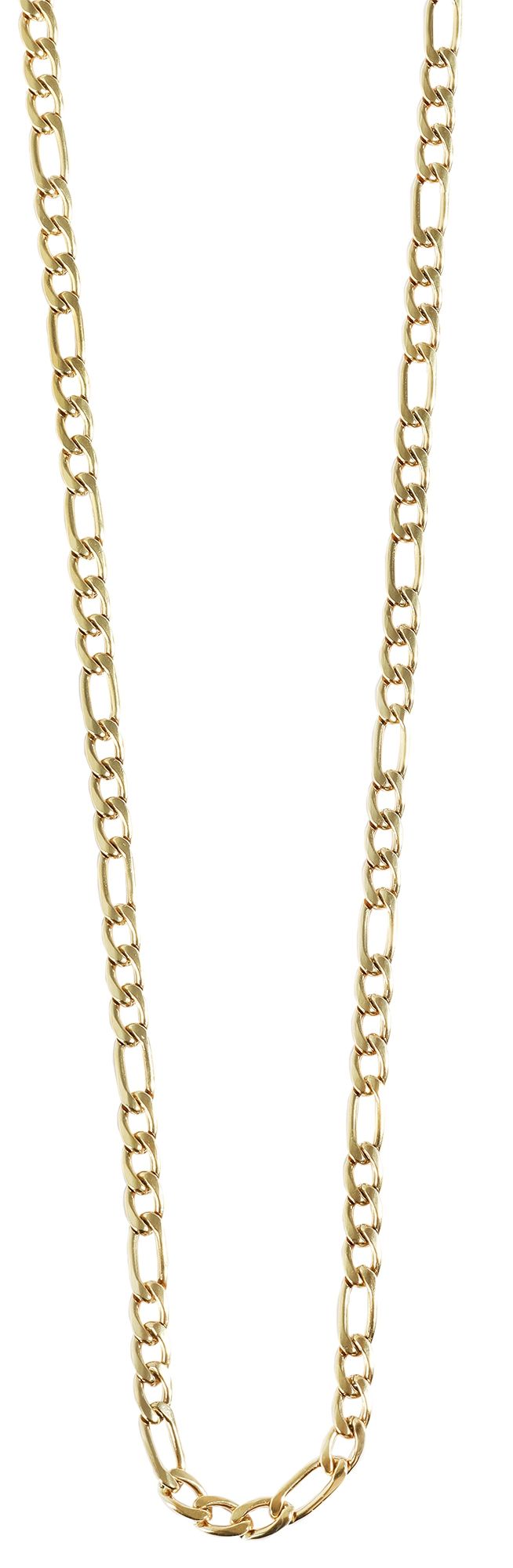 Raptor Figarokette aus Edelstahl, 55+5cm / 4 mm, ionenplattiert, goldfarben