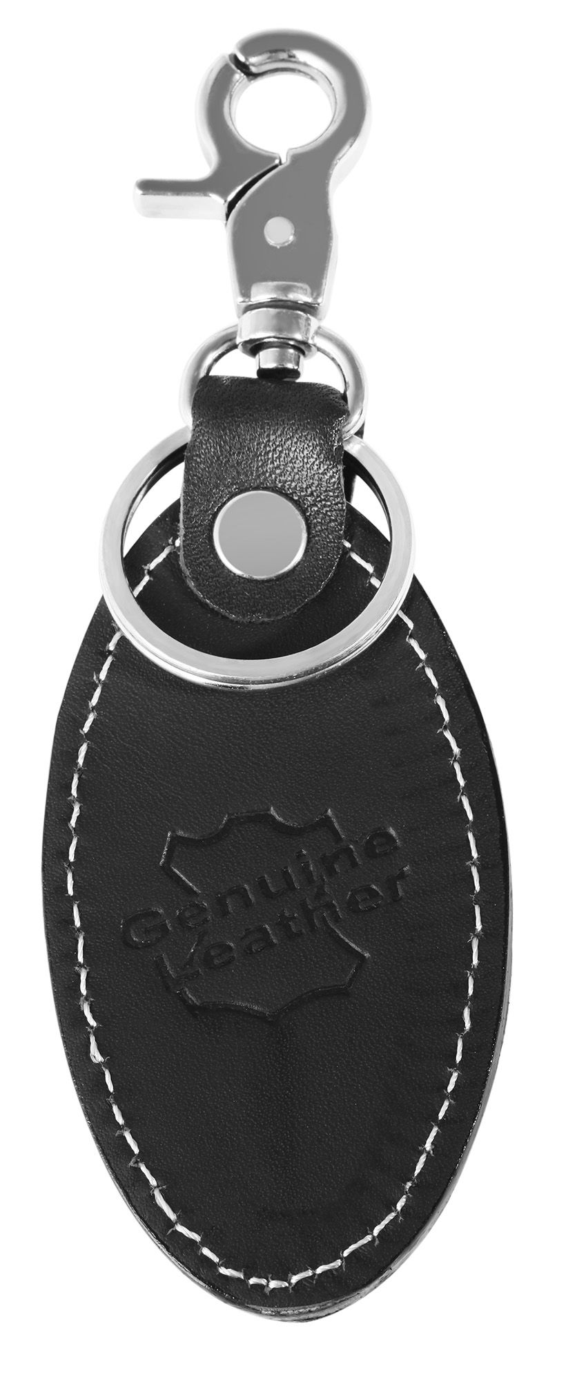 Schlüsselanhänger aus Echtleder in schwarz