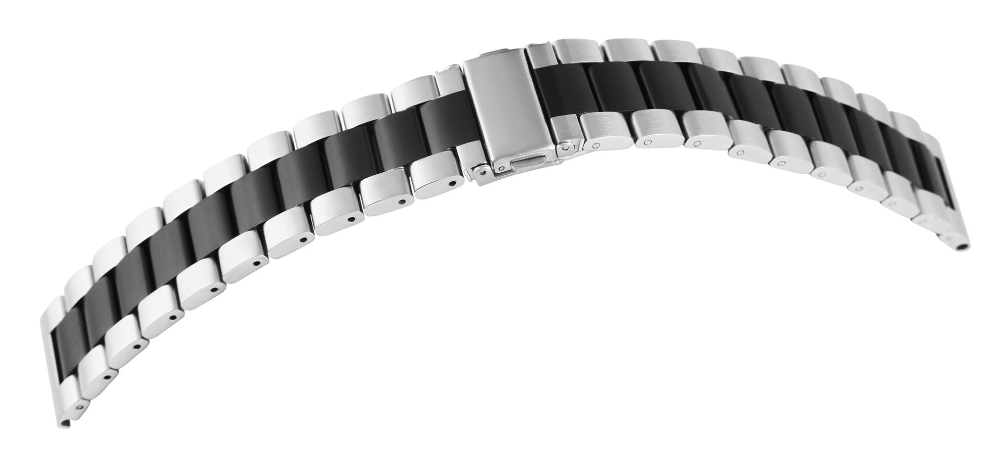 Edelstahl-Uhrenarmband, bicolor, 24 mm