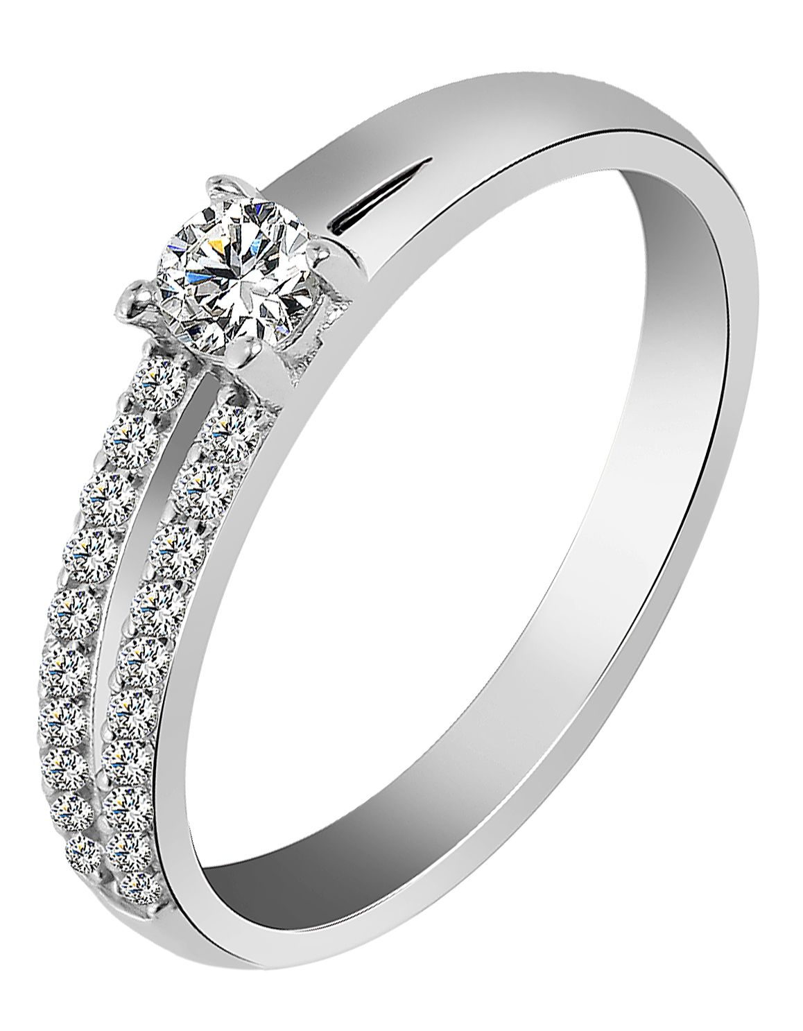 "Halla" 925/rh Echt Silber Ring  mit Zirkoniabesatz, Gr. 58