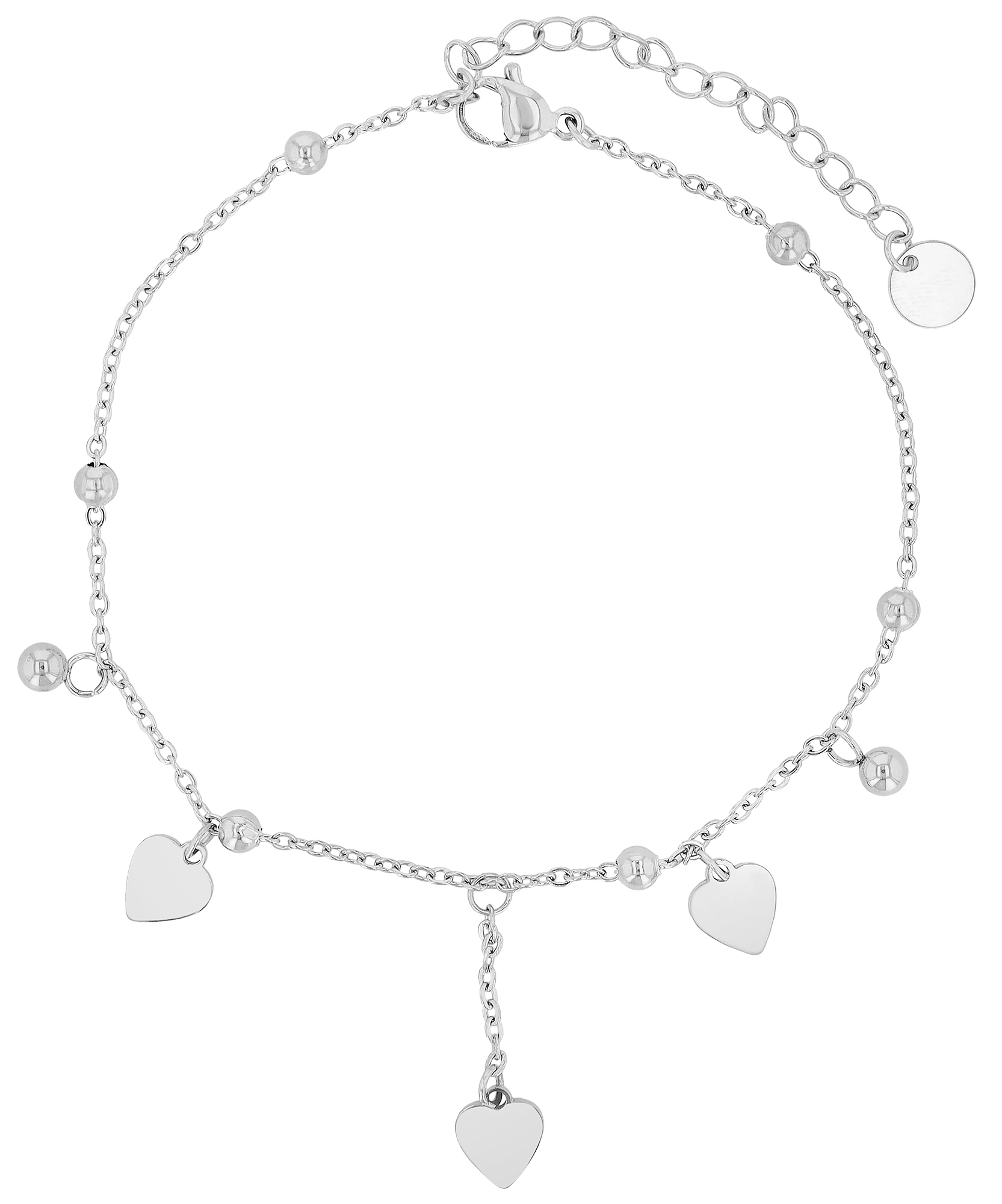 "Dafne" Fußkette mit Herzanhänger, Edelstahl