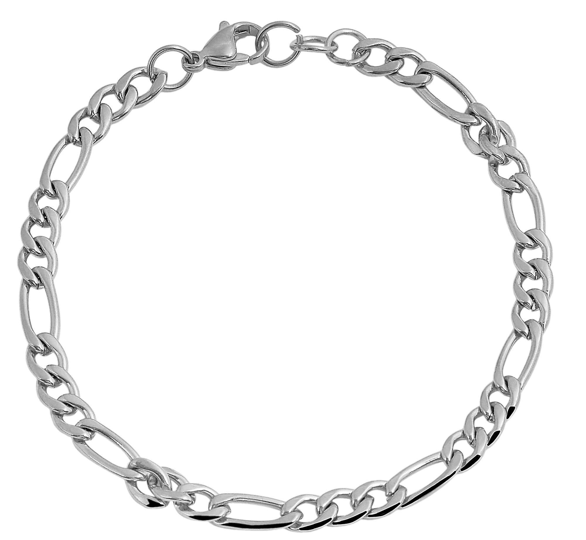"Clarinha" Figaro-Armband aus Edelstahl, silberfarben