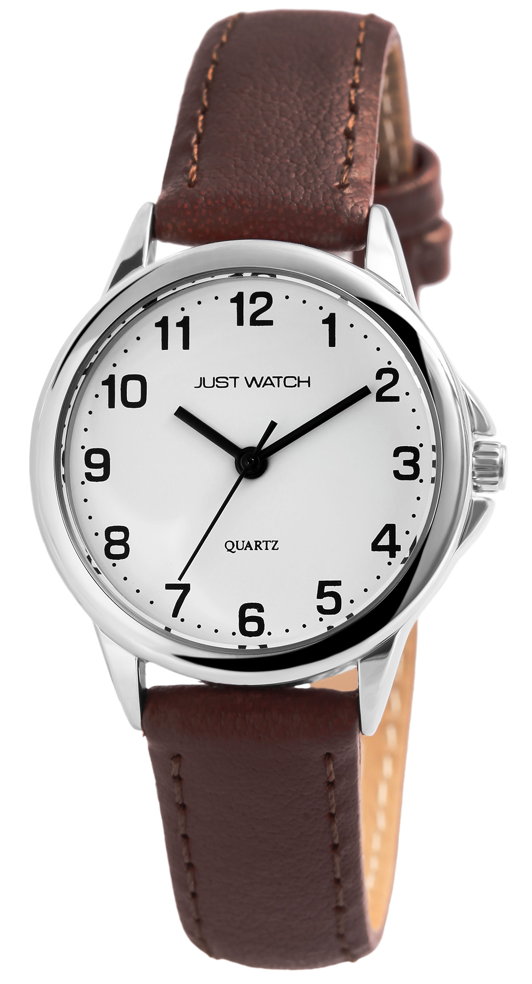 JUST WATCH Damenuhr mit Echt Lederarmband, 3 ATM, Miyota 2035 Uhrwerk