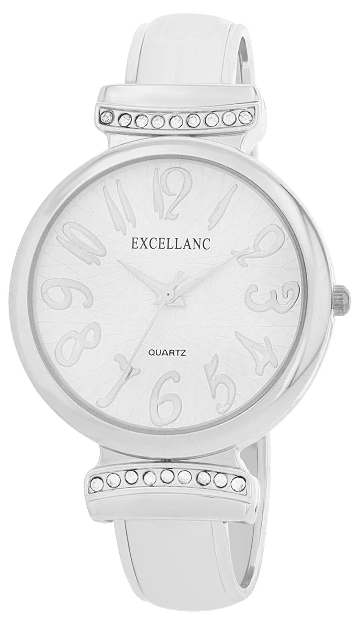 Excellanc Spangenuhr mit Metallarmband, Ø 36 mm, silberfarben/ weiß