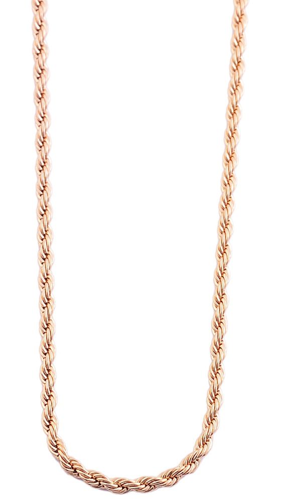 Akzent Kordelkette, Edelstahl, roségoldfarben, 40 cm
