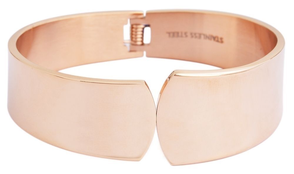 Akzent Armreif zum Aufklappen, Edelstahl, roségoldfarben