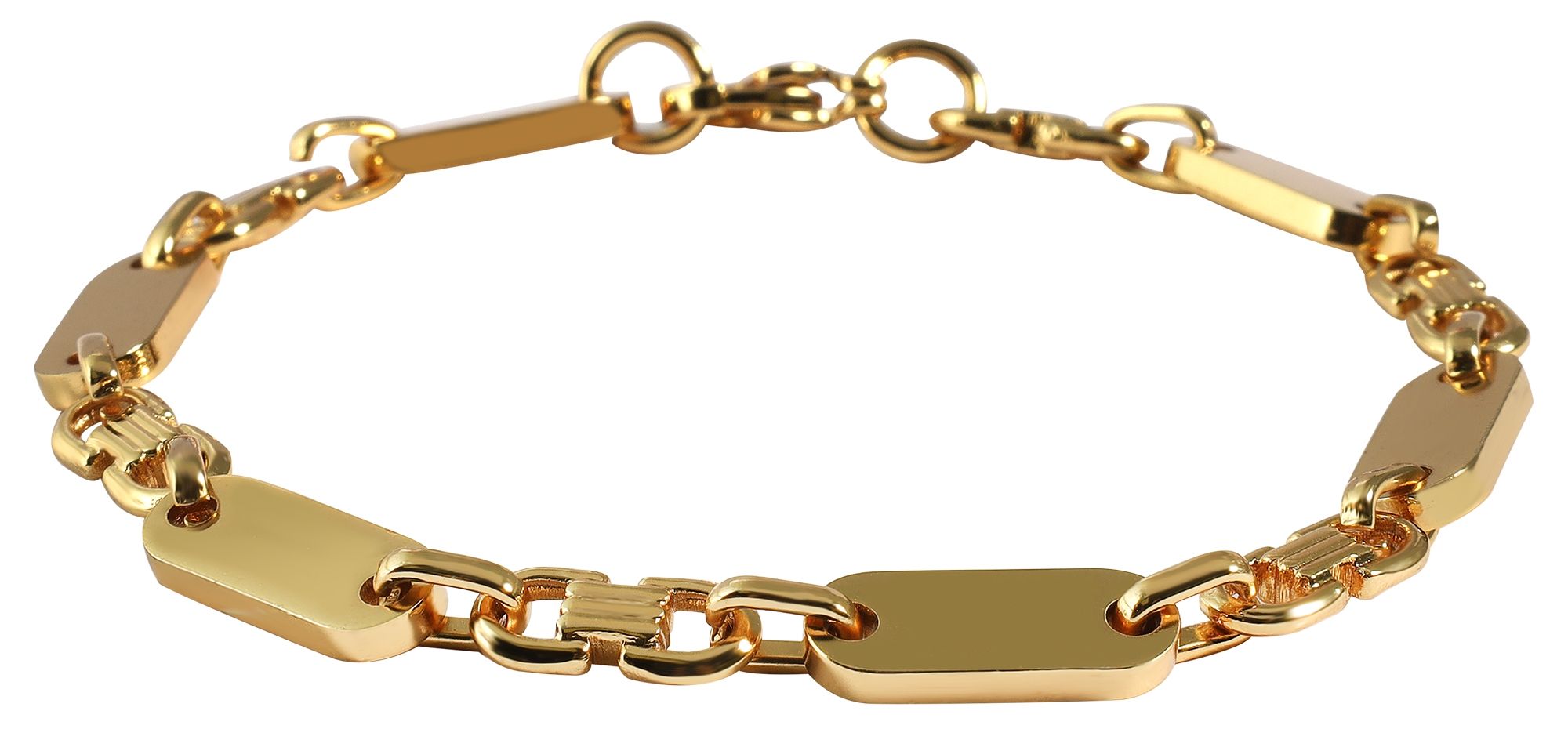 "Immi" Edelstahl Plattenarmband, goldfarben, 19 cm/ 6 mm