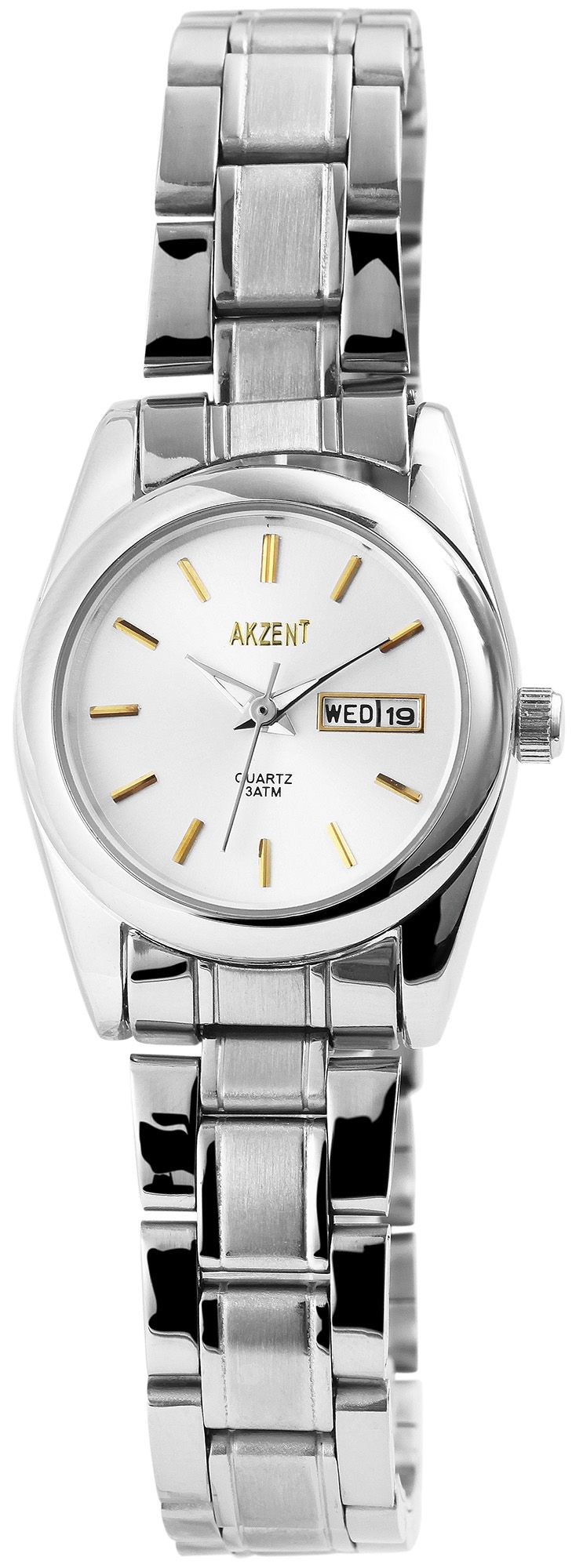 Akzent Damenuhr mit Edelstahlarmband