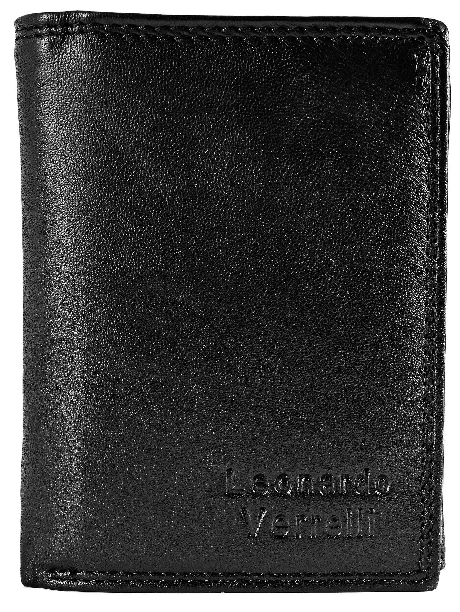 Leonardo Verrelli Echtleder (Nappa) Geldbörse, RFID, Hochformat, schwarz