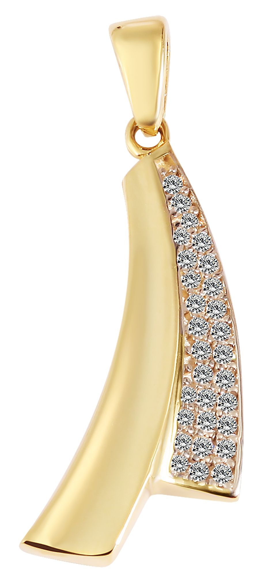 375/- Gold Anhänger "Dafina" ohne Kette mit Zirkoniabesatz, 9 Karat, Gelbgold