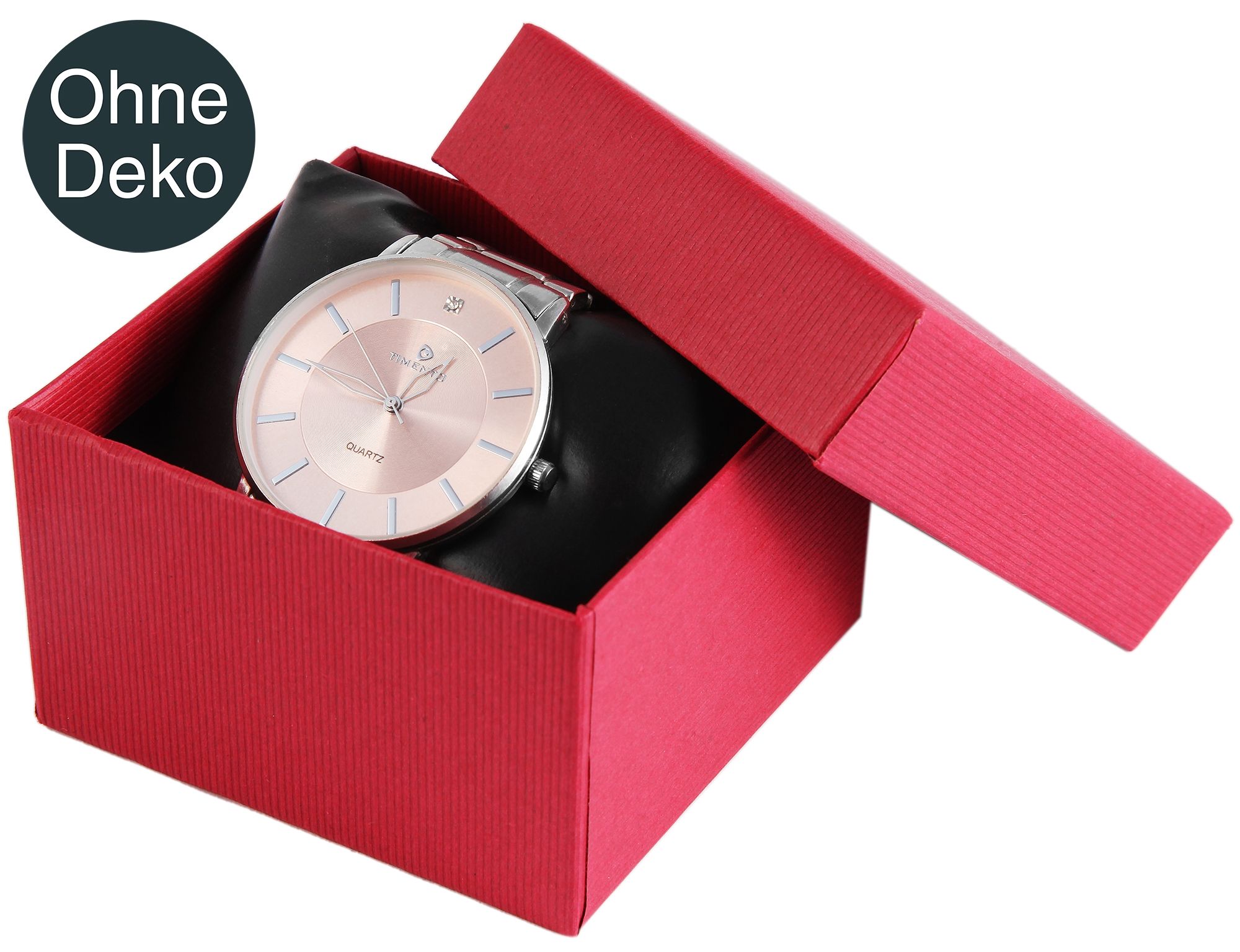 Uhrenbox, Pappe, rot, VE12 (8 cm x 8,5 cm x 5,5 cm)