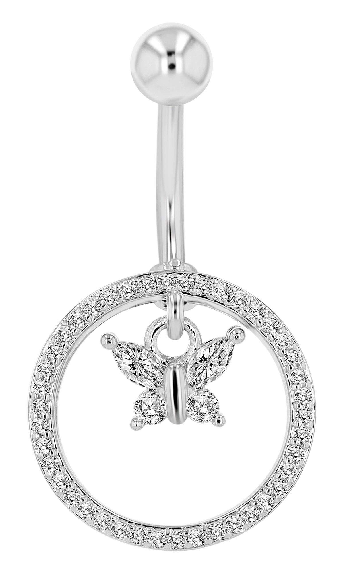 "Lugia" Edelstahl-Bronze Bauchnabelpiercing, Stabstärke 1,6 mm / Länge 11 mm / Kugelgröße 5 mm