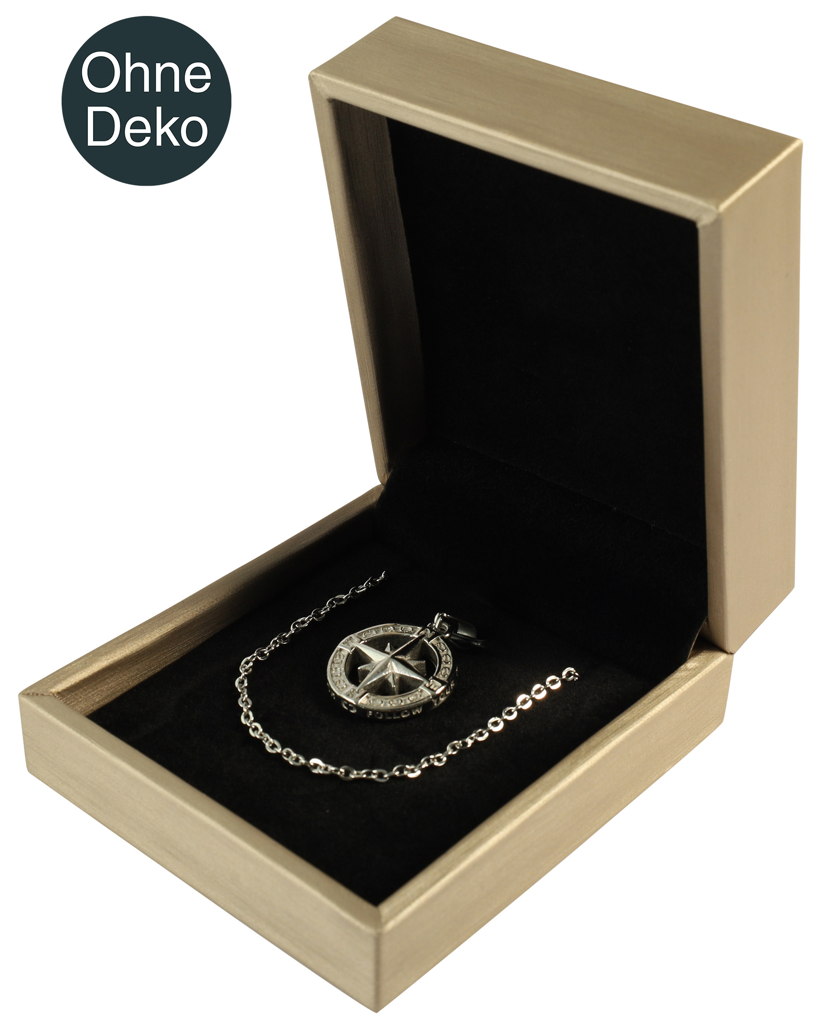 Schmuckbox (Kette) 7,4 x 8,4 cm, Holz, champagnerfarben, VE10