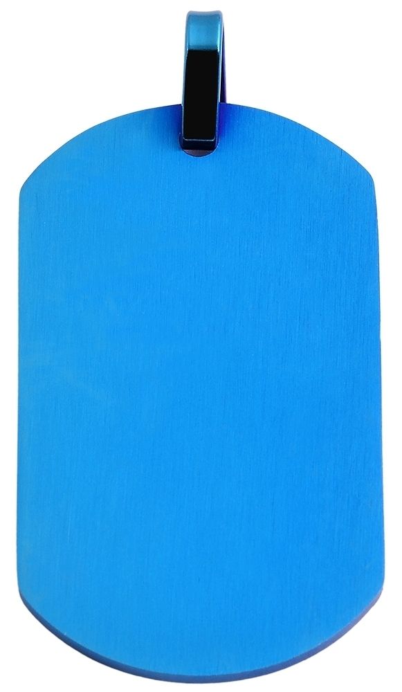 "Gera" Akzent Edelstahl Gravuranhänger, mattiert, blau