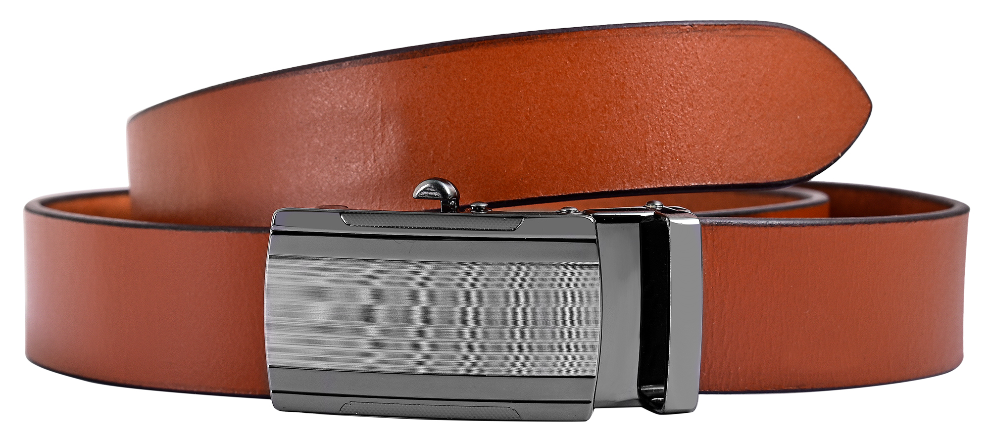 Leonardo Verrelli Echtleder Automatik-Gürtel, max. 100 cm/ 35 mm, braun (tan) - kürzbar