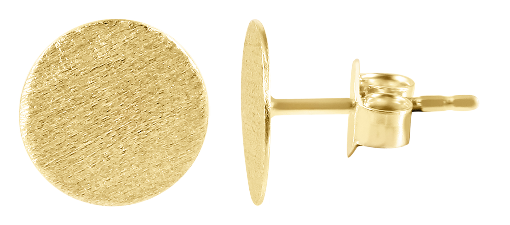 375/- Gold "Irem" runder Ohrstecker, 9 Karat, Gelbgold