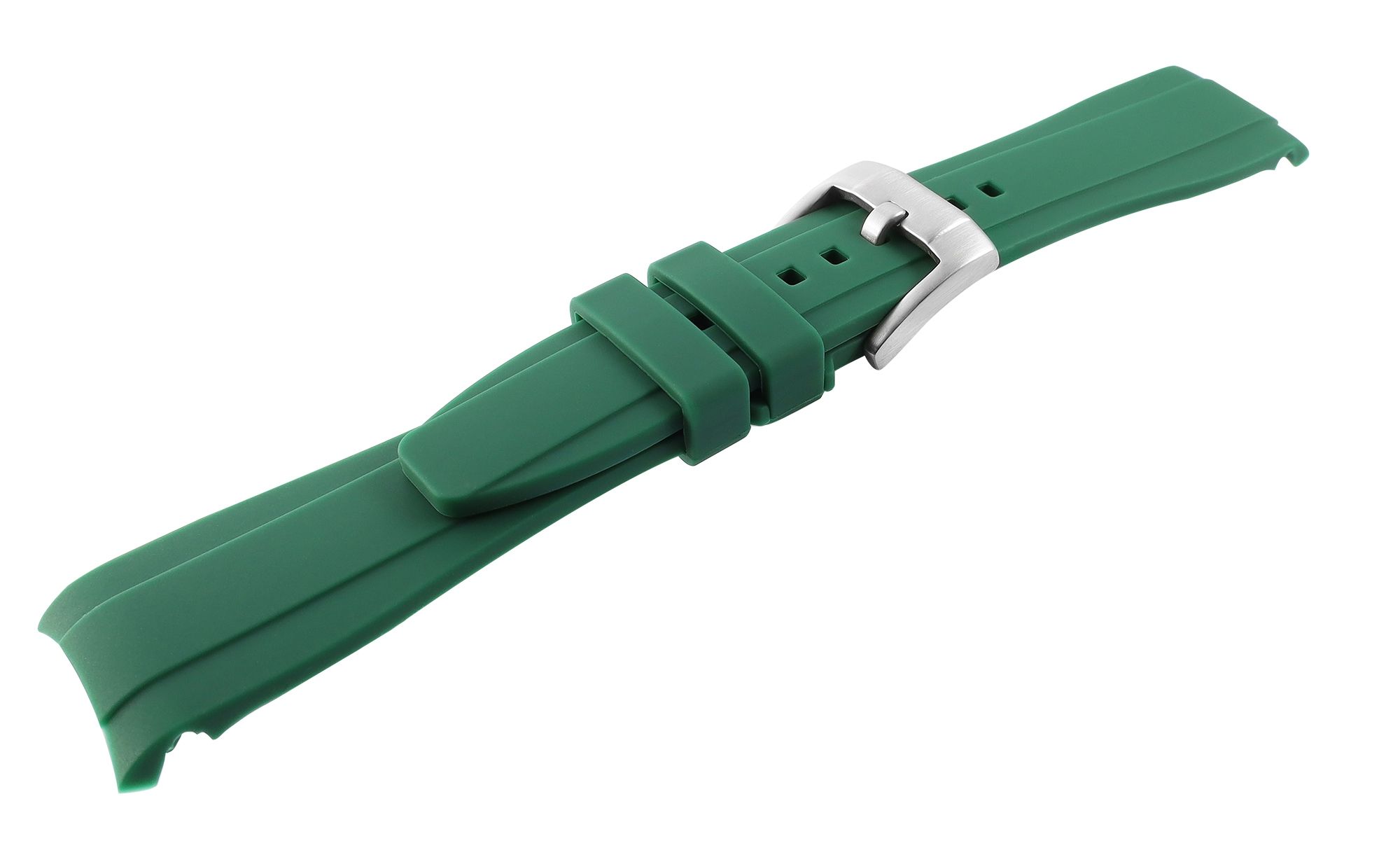 Silikon Uhrenarmband, Dornschließe, grün, 22 mm