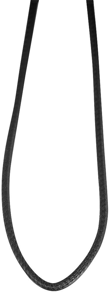 "Syllo" Halskette aus Echtleder, schwarz, Länge 43  + 5 cm