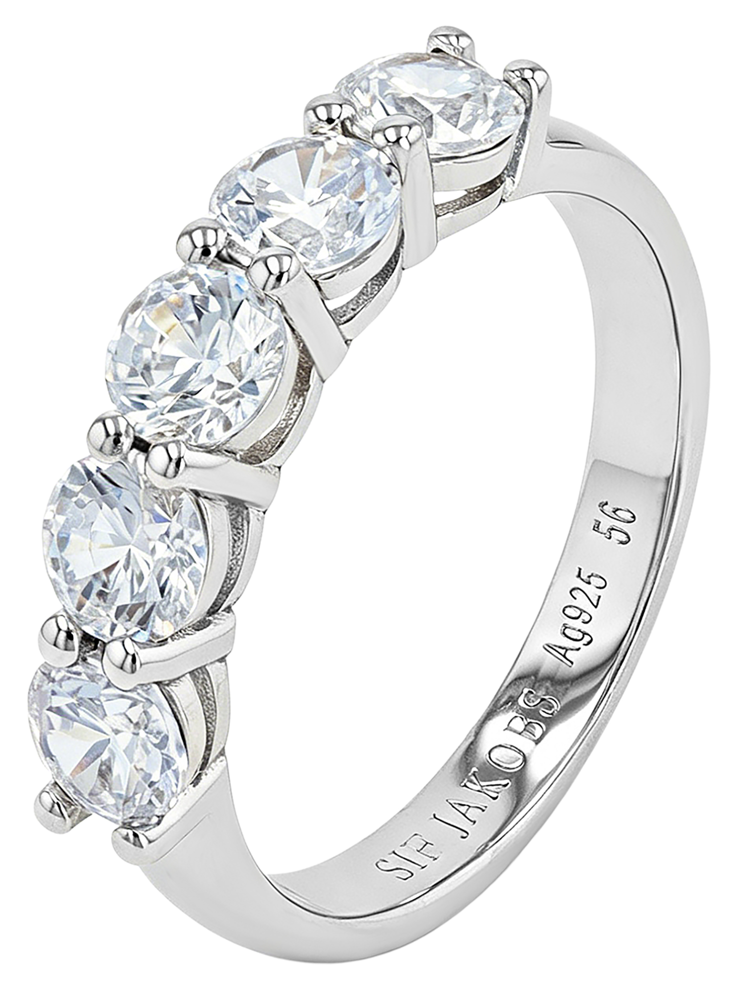 Sif Jakobs Jewellery 925/- Echt Silber Ring "Belluno", Gr 56, Zirkonia (weiß), silberfarbig