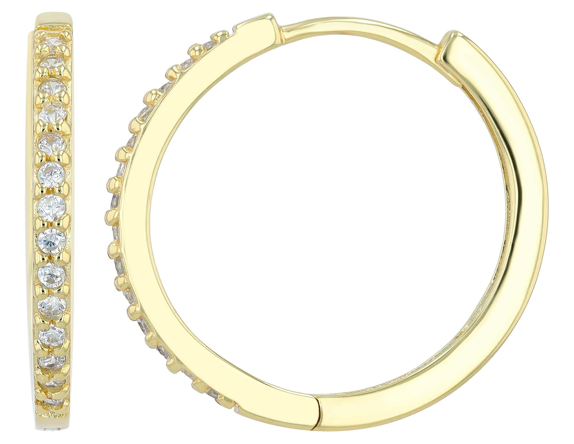 "Preti" 925/- Echt Silber Creolen Ø 20 mm, Zirkoniabesatz, vergoldet