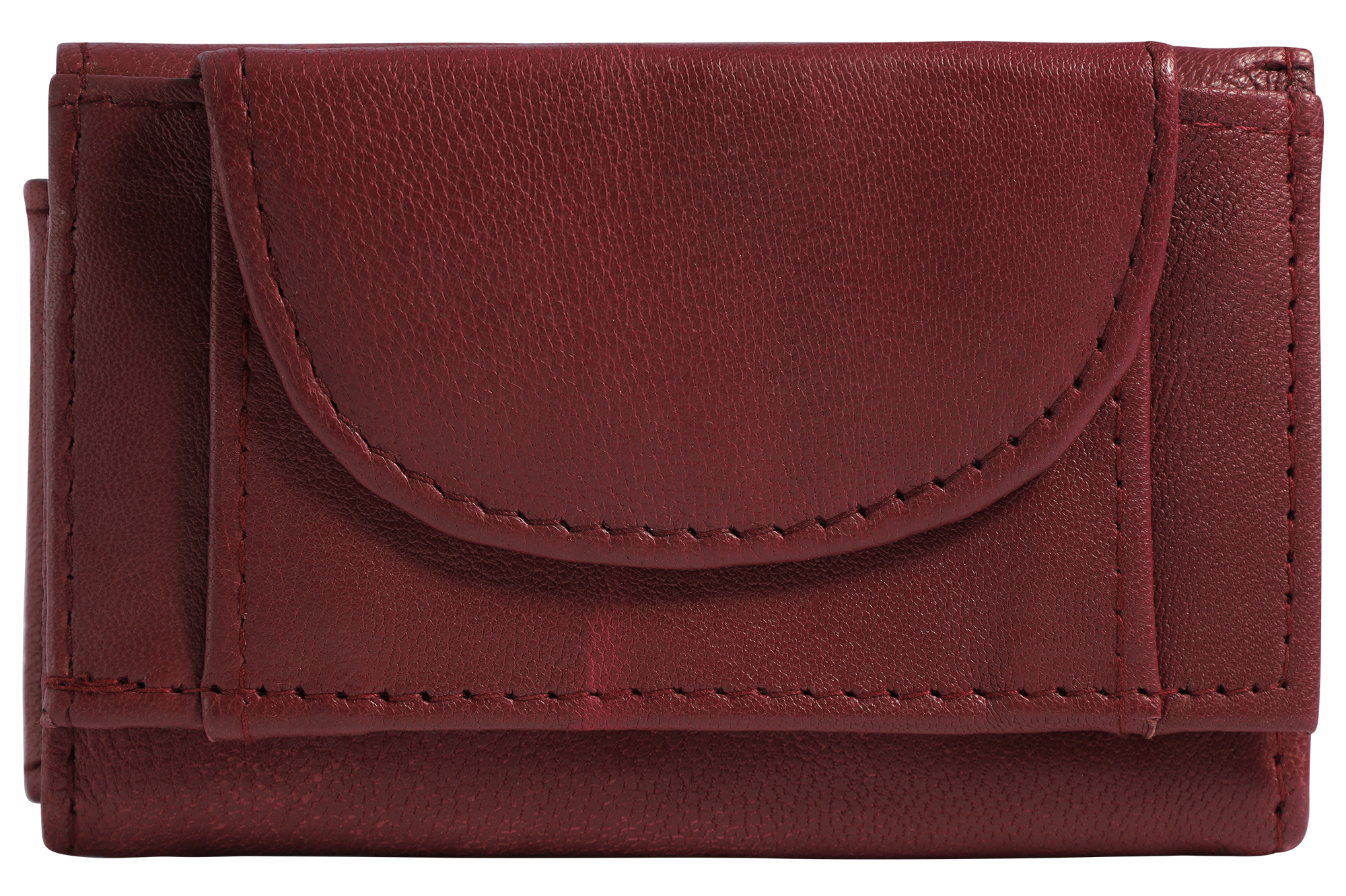 Excellanc Echtleder Mini-Geldbörse (Schlüsselfach), bordeauxrot
