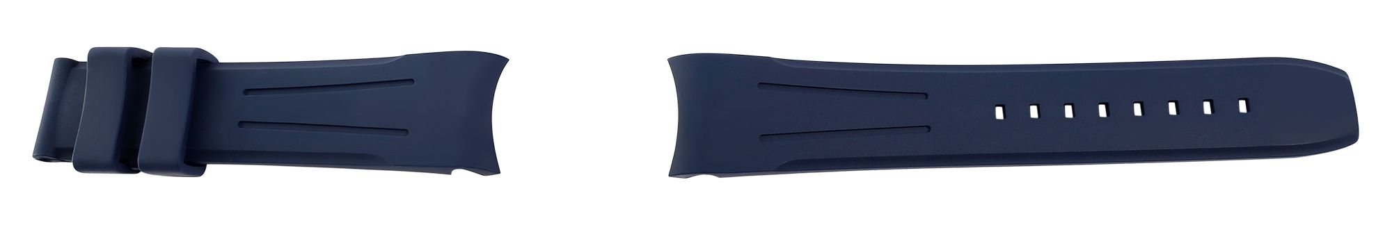 FKM Kautschuk-Uhrenarmband, Dornschließe, 21 mm, dunkelblau, (FKM= Fluorelastomer-Kautschuk)