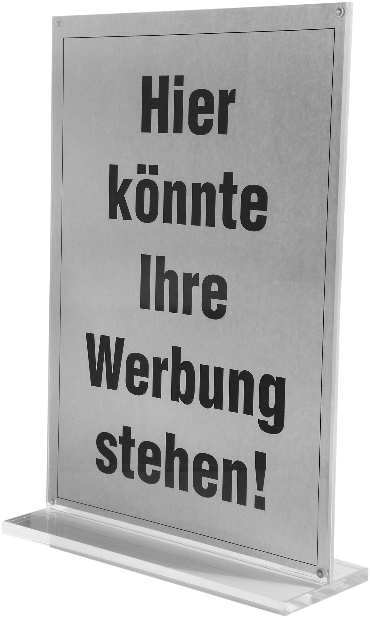 Werbeaufsteller, transparent, Hochformat, 31 cm x 21 cm x 7,5 cm