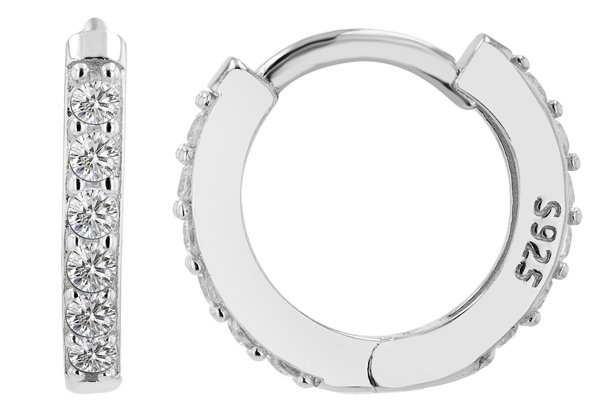 "Yasmin" Klapp Creole, 925er Echt Silber