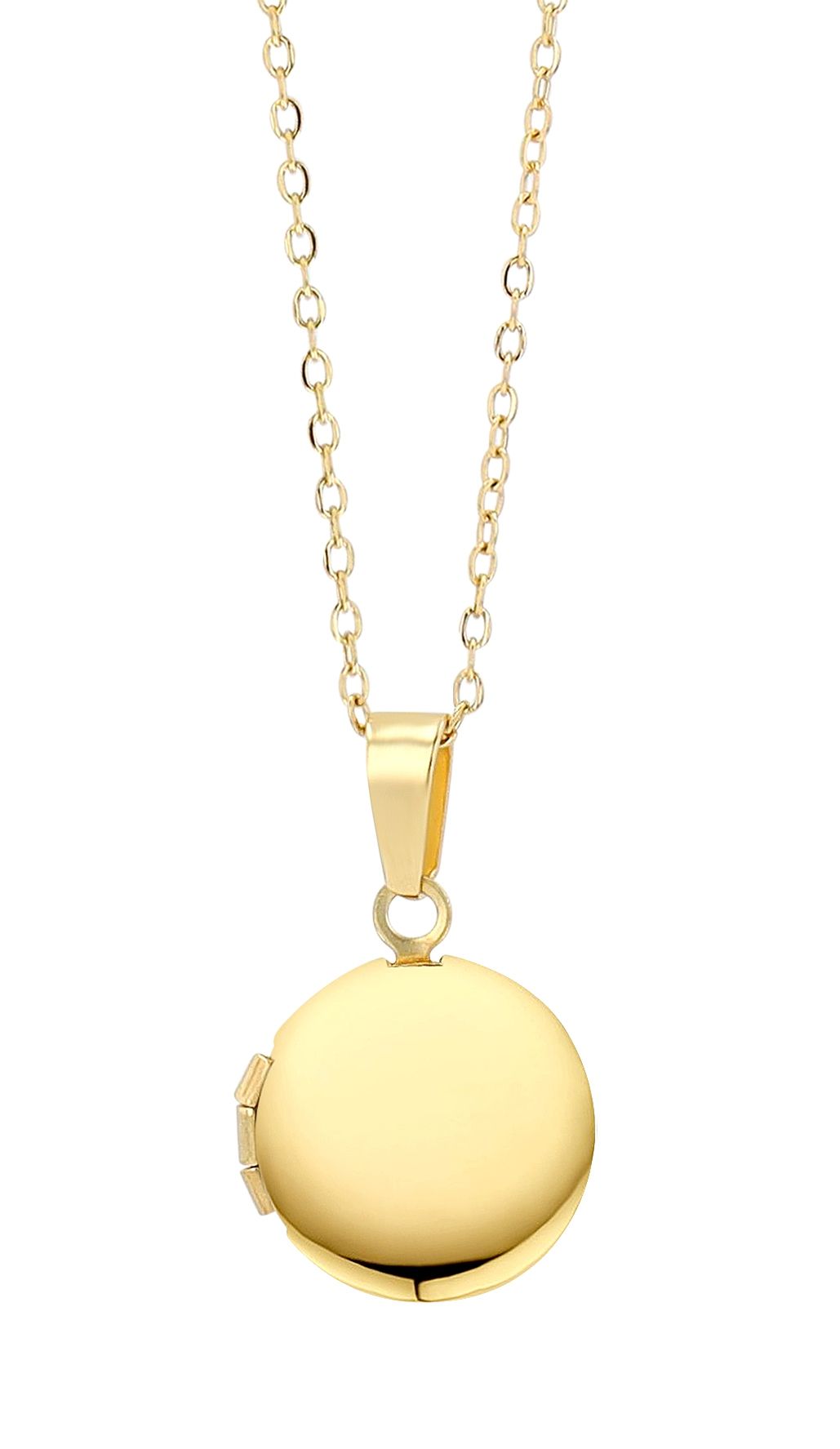 "Zarina", Edelstahl Akzent Halskette 43 + 5 cm mit rundem Medaillon, goldfarben