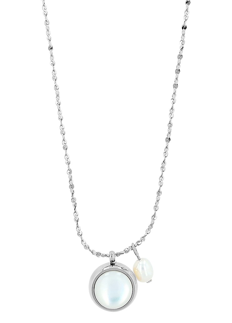 "Chelsea" Edelstahlkette mit Süßwasserperle, 41 + 5 cm