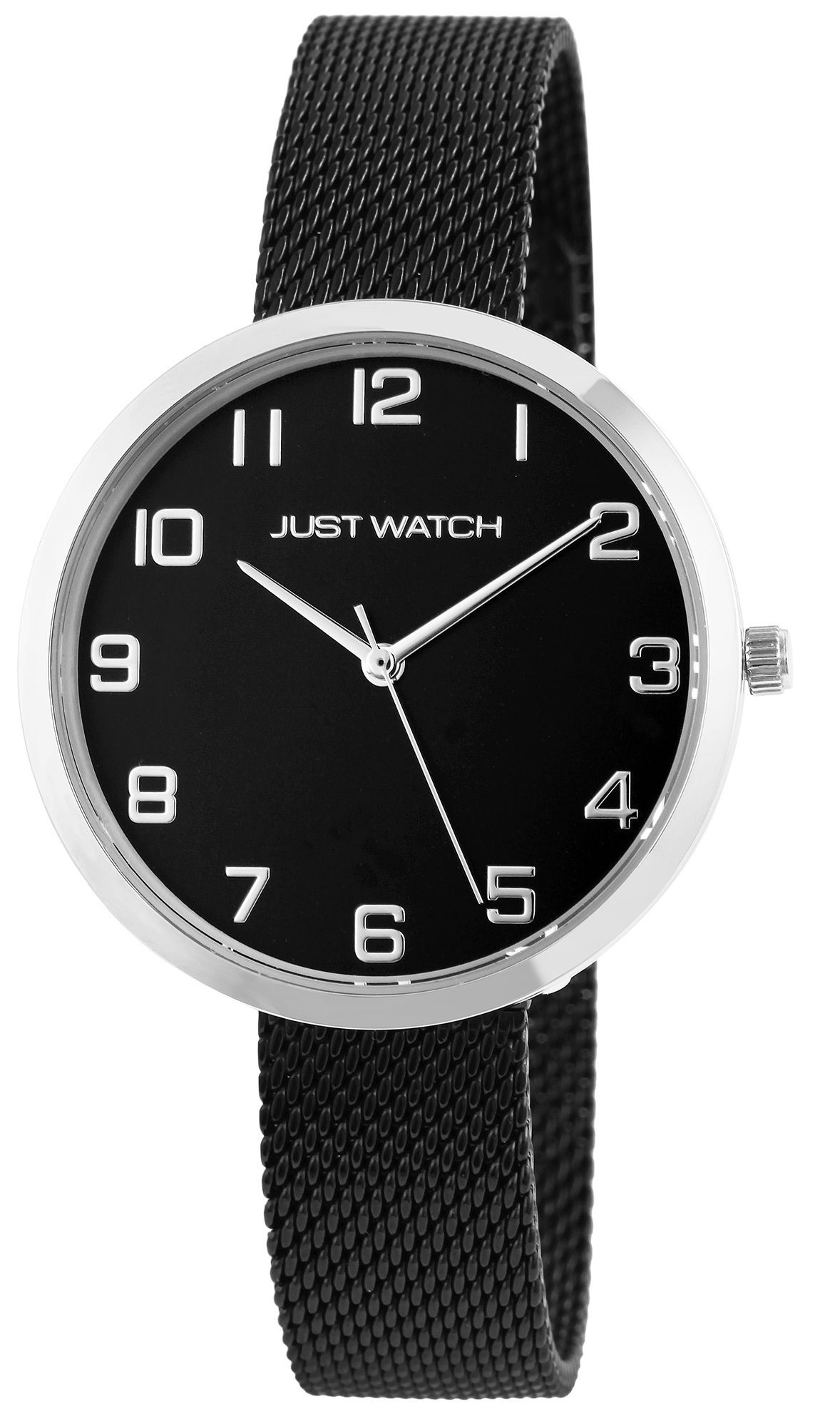 Just Watch Damenuhr Edelstahlmeshband schwarz