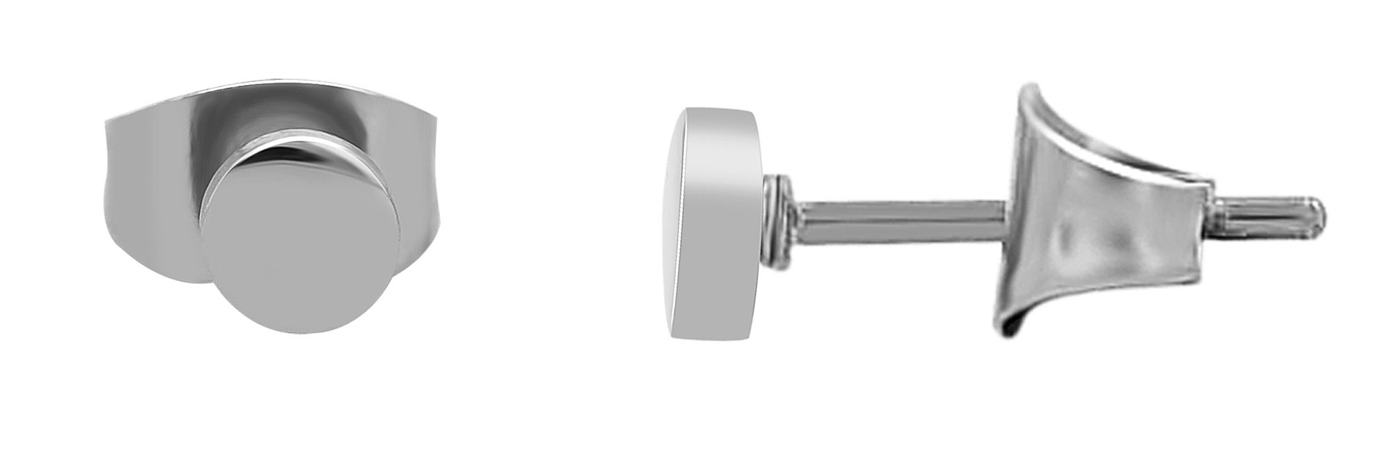 Akzent Ohrstecker "Dune" aus Edelstahl, rund, Ø 4 mm, silberfarben