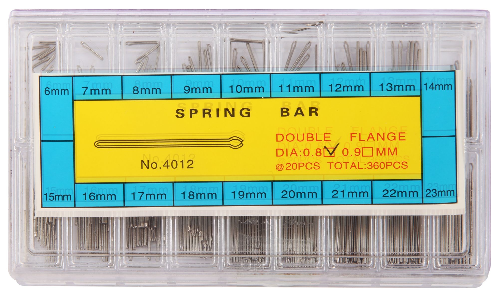 Bandsplinte Sortiment in 18 verschiedenen Größen, 6 mm - 23 mm, Ø 0,8 mm