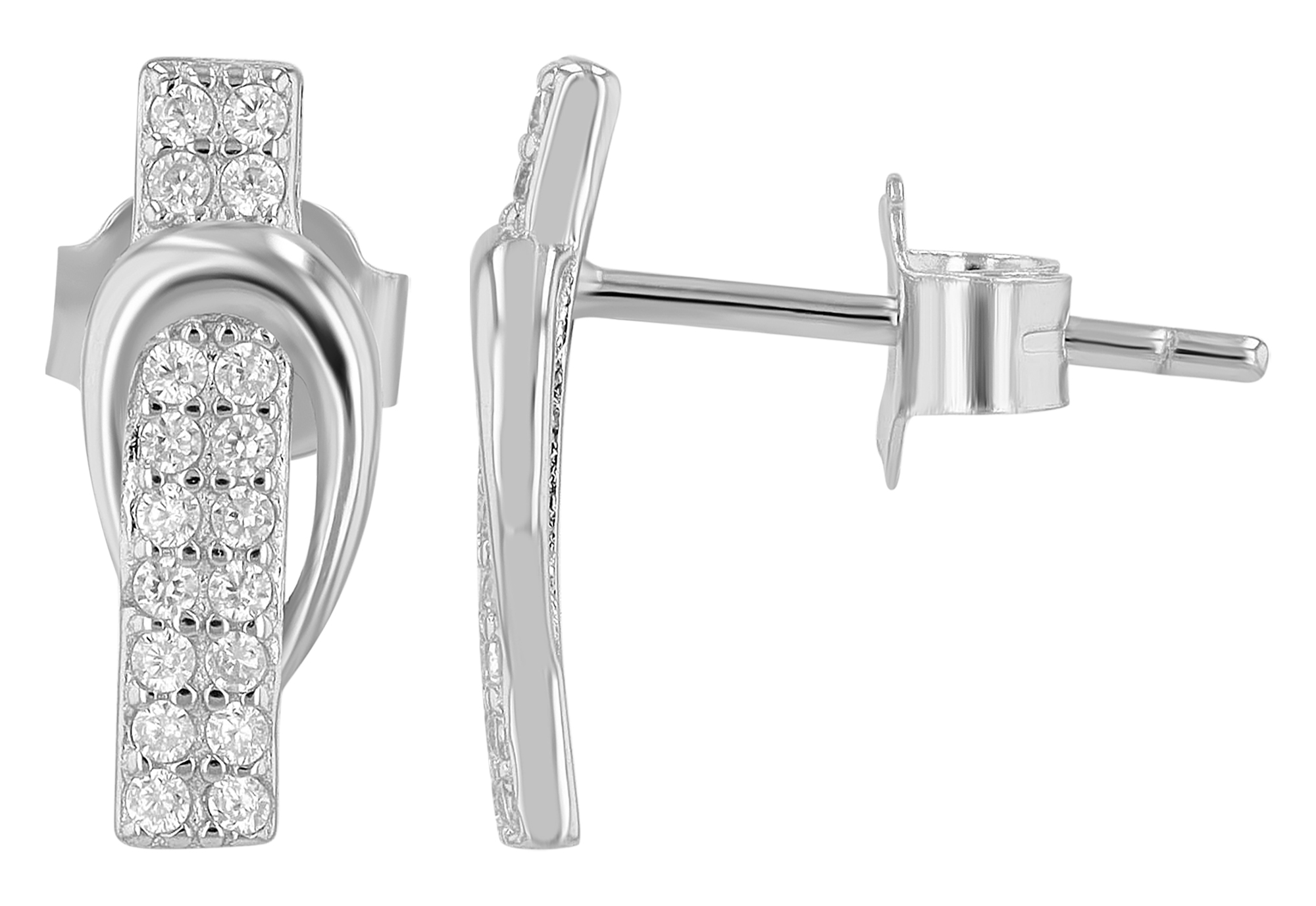 "Marie" 925/- Echt Silber Ohrstecker Zirkonia  silberfarbig rhodiniert