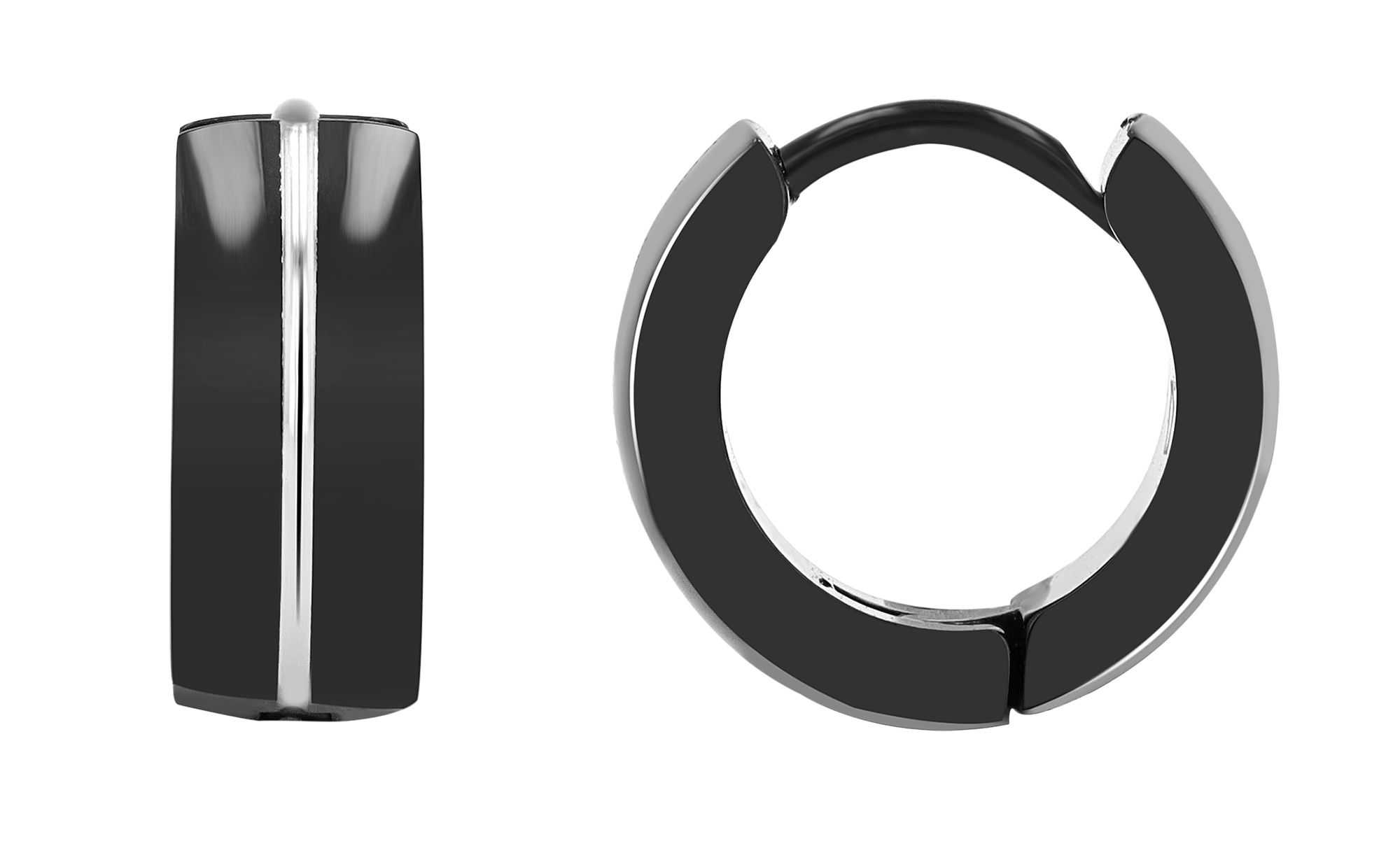 "Tye", Akzent Klapp-Creolen, Edelstahl, ionenplattiert, bicolor, Ø 9 mm