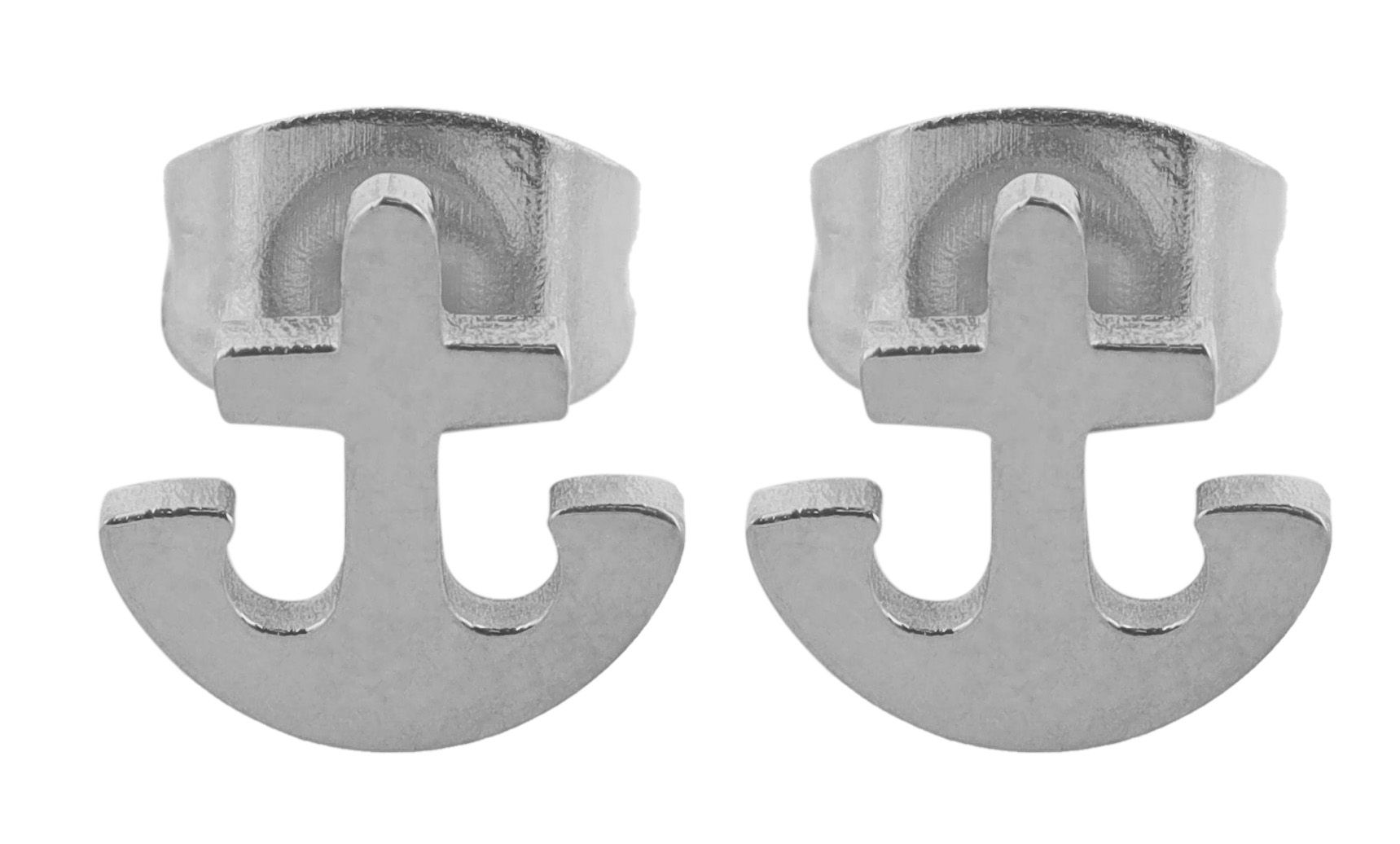 Akzent Ohrstecker "Talon" aus Edelstahl, maritim, 8 x 8 mm, silberfarben