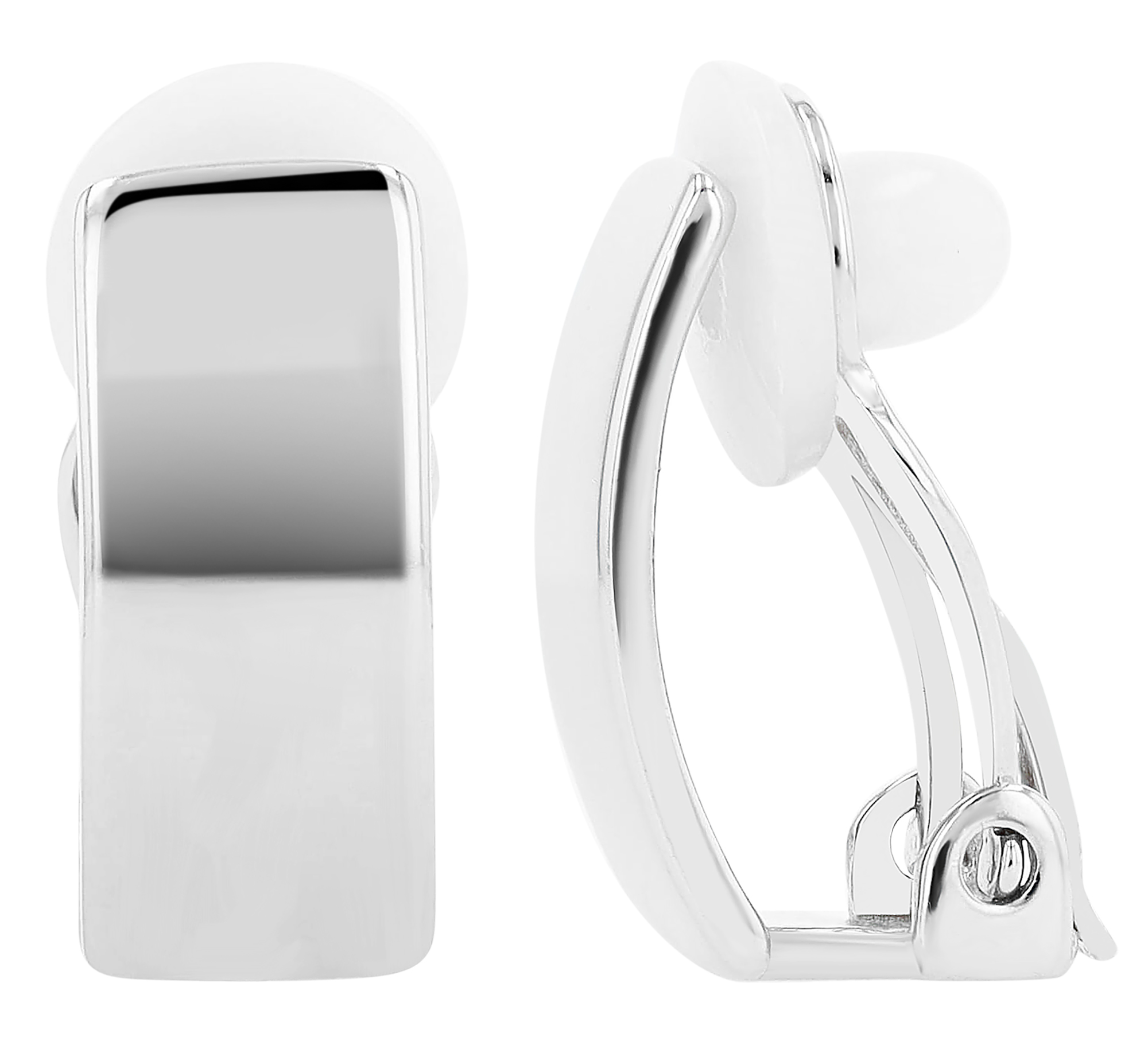 "Achoura" 925/- Echt Silber Ohrstecker mit Ohrclip, silberfarben rhodiniert