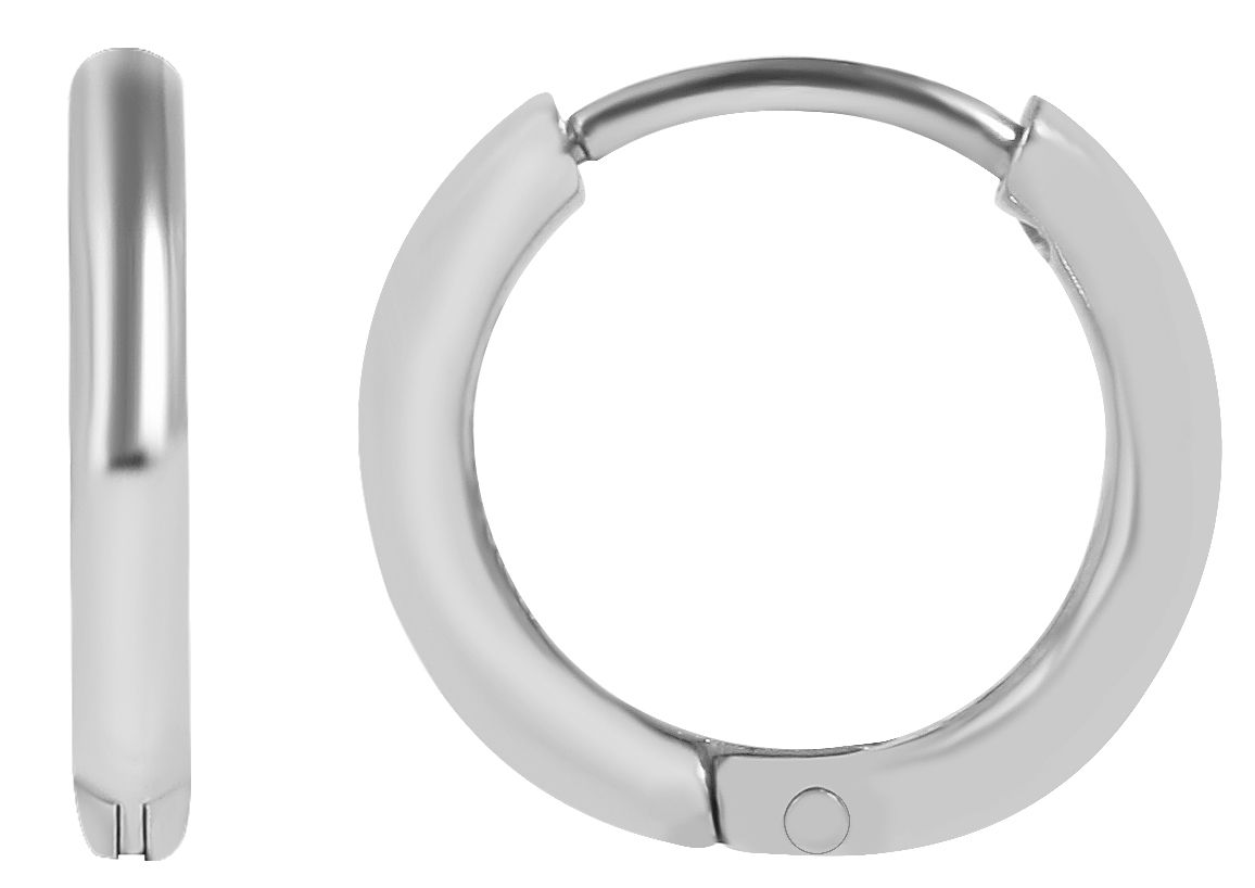 "Isila" Edelstahl Klapp-Creolen Ø 14 mm/ 2 mm, silberfarben