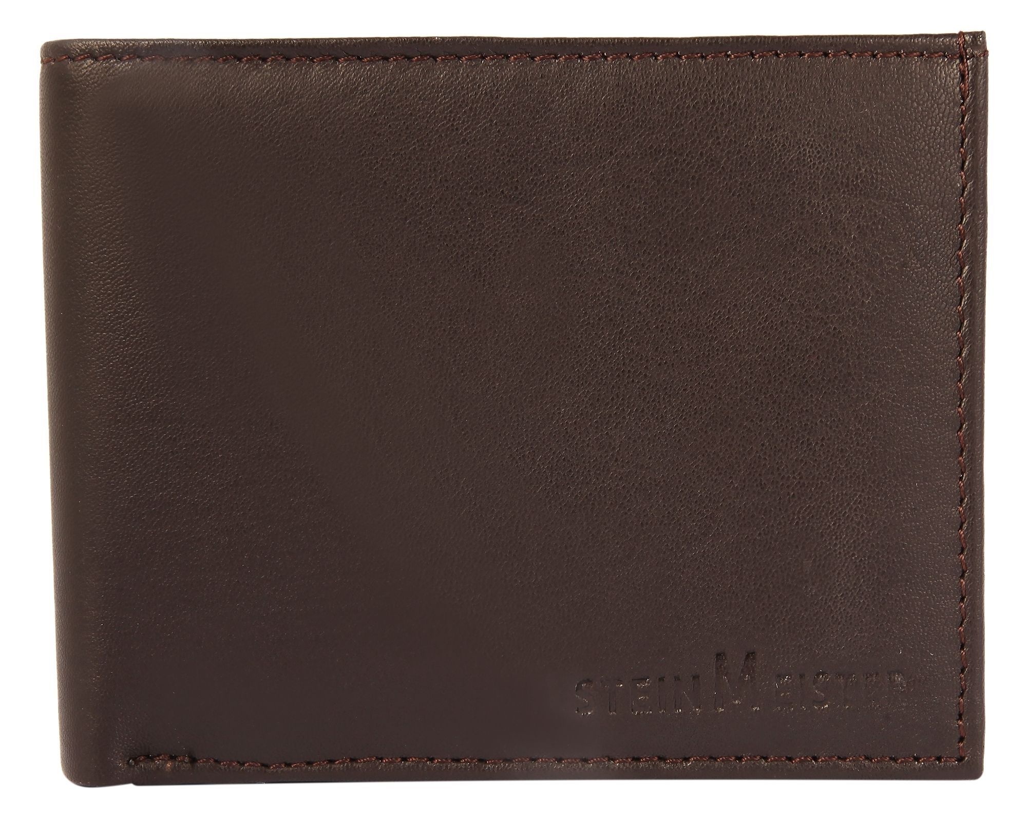 Steinmeister Geldbörse aus Echtleder, Querformat, braun
