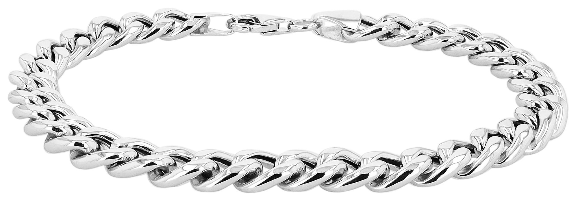 "Rona" 925/- Echt Silber Armband, Länge 19,5 cm Panzerkettenmuster