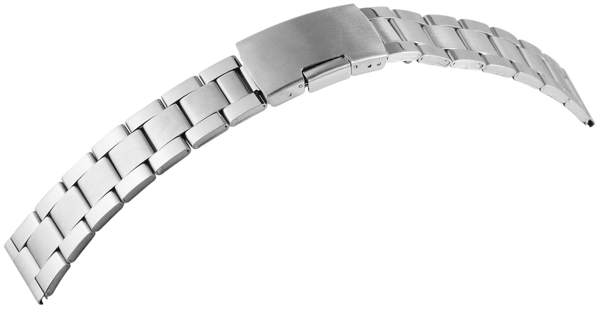 Edelstahl-Uhrenarmband, silberfarben, 18 mm