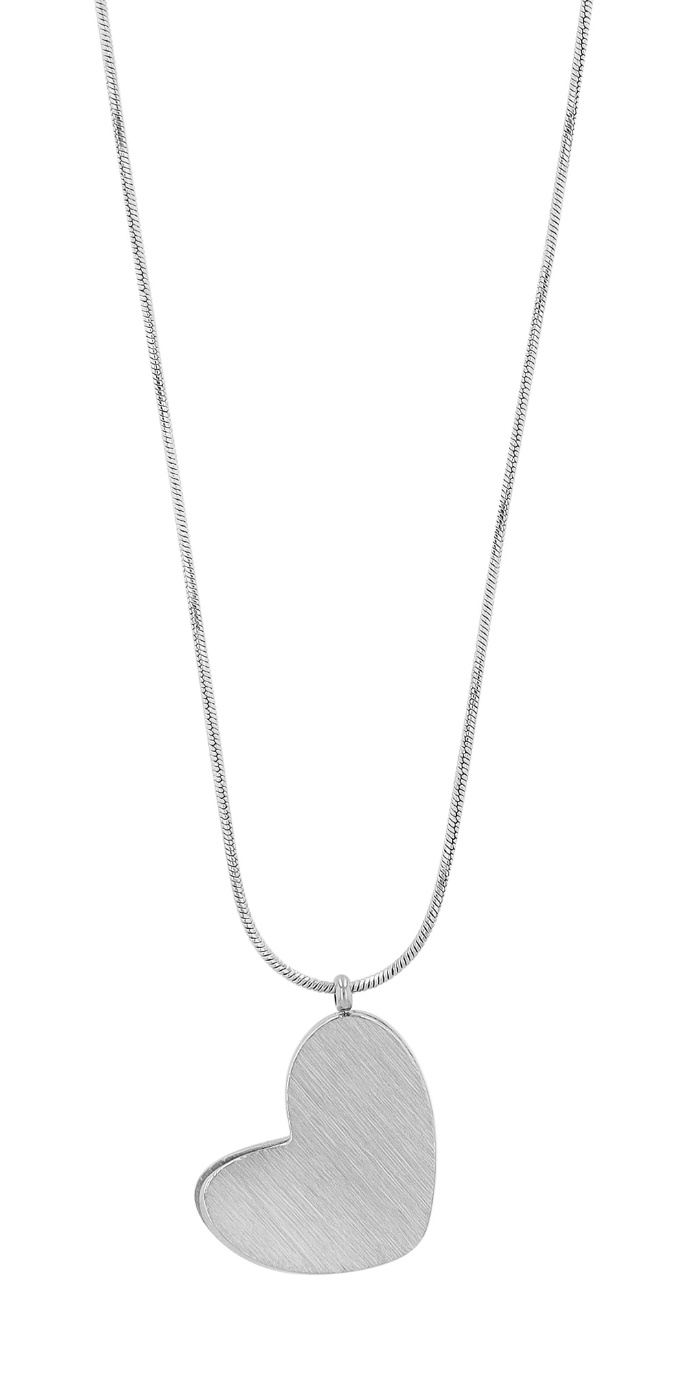 "Brenda" Edelstahlkette mit Anhänger, Herz, 42,5 + 5 cm, silberfarben