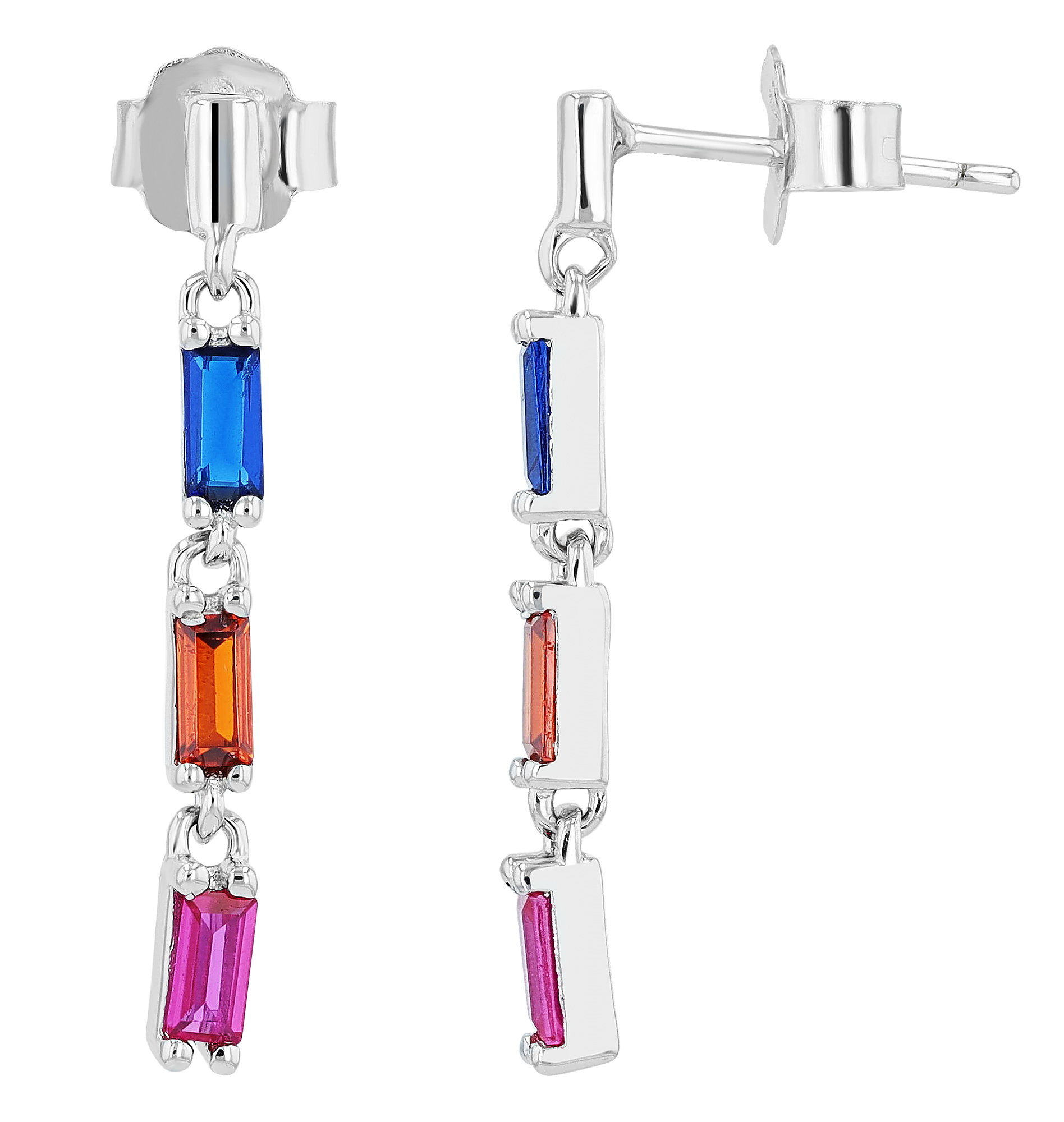 "Jessy" 925/- Echt Silber Ohrhänger Zirkonia silberfarben rhodiniert