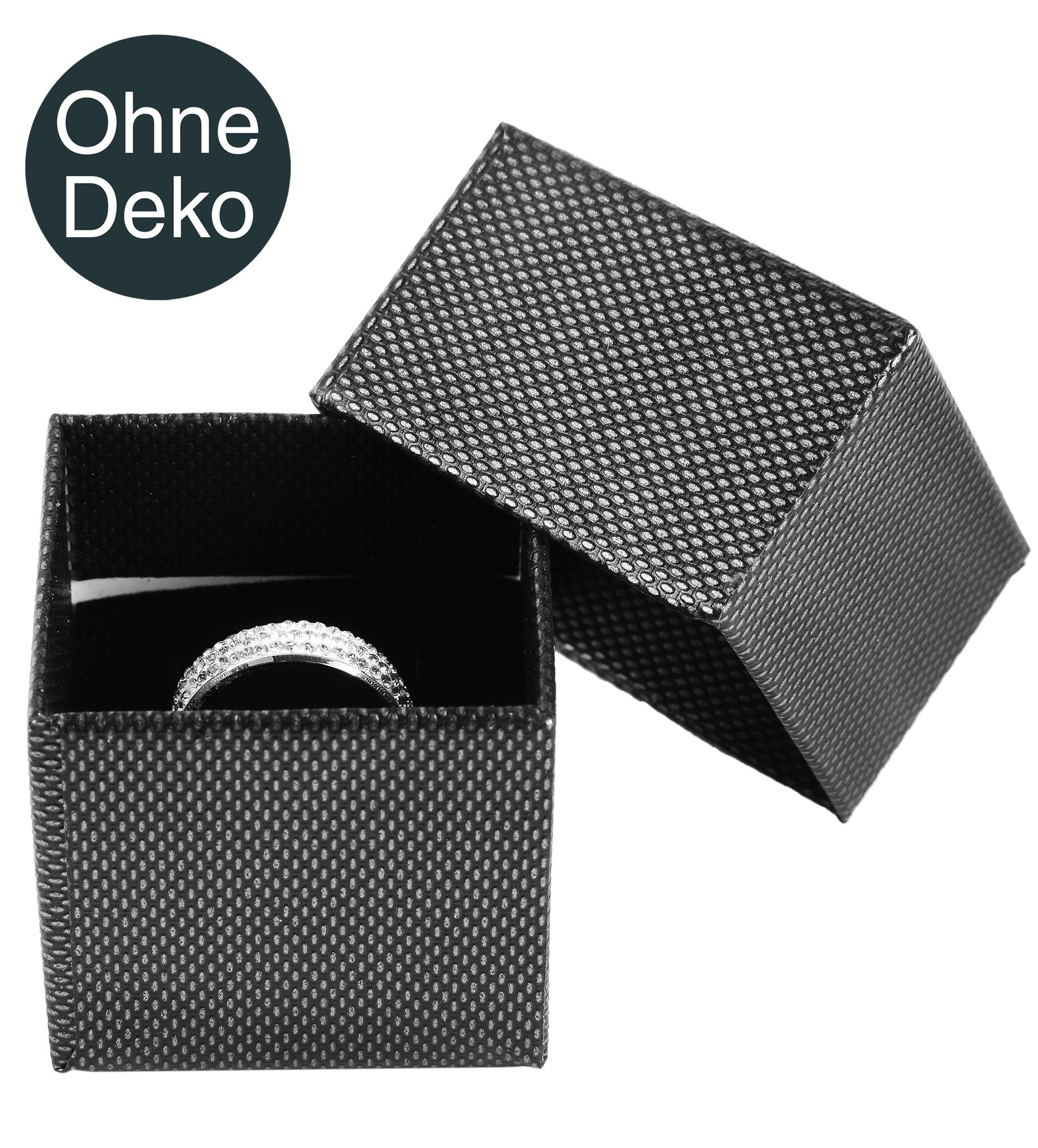 Ringbox, Pappe, VE24, 5 cm x 5 cm x 4,5 cm, grau