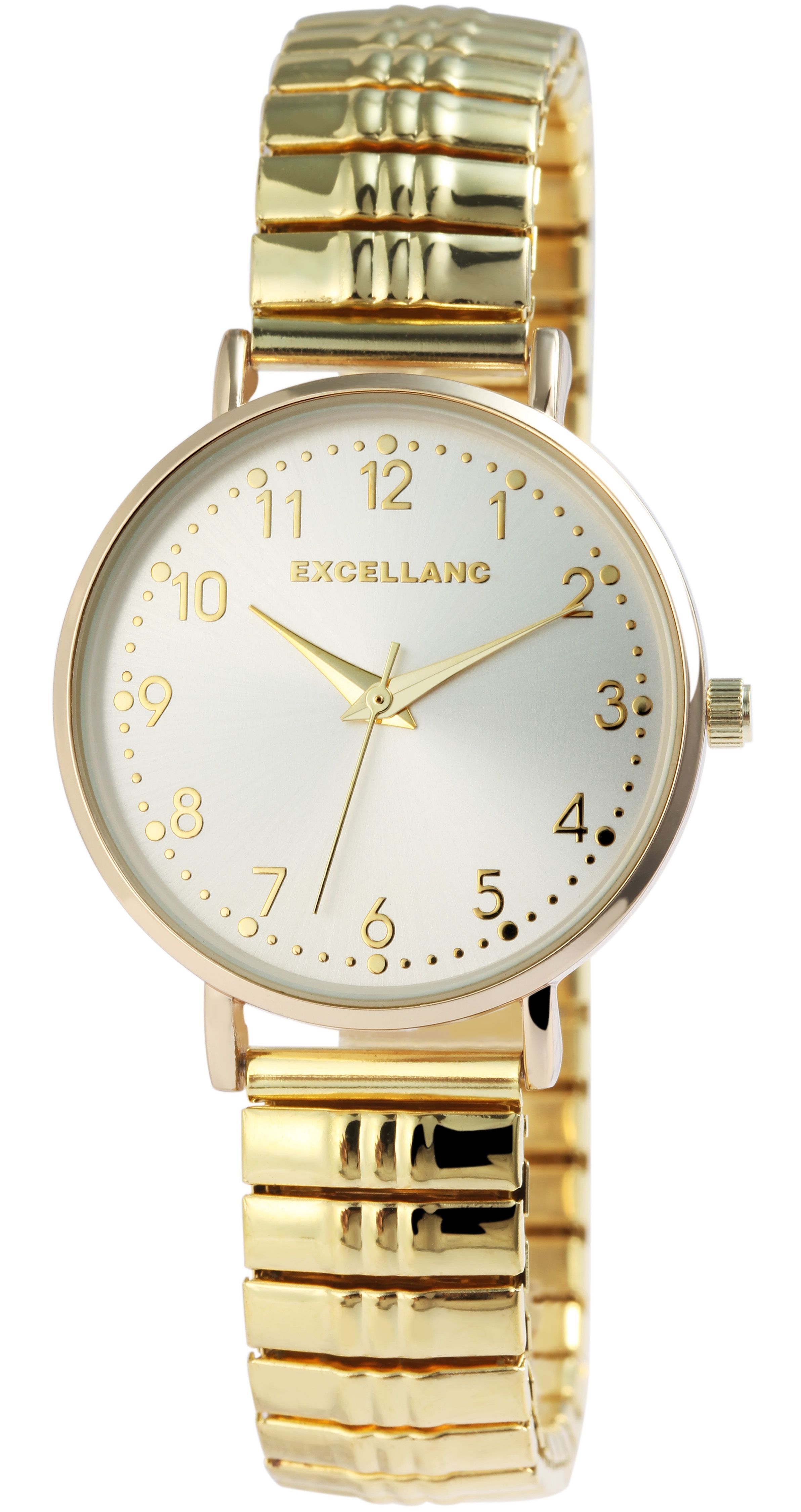 Excellanc Damenuhr mit Edelstahlzugarmband, goldfarben