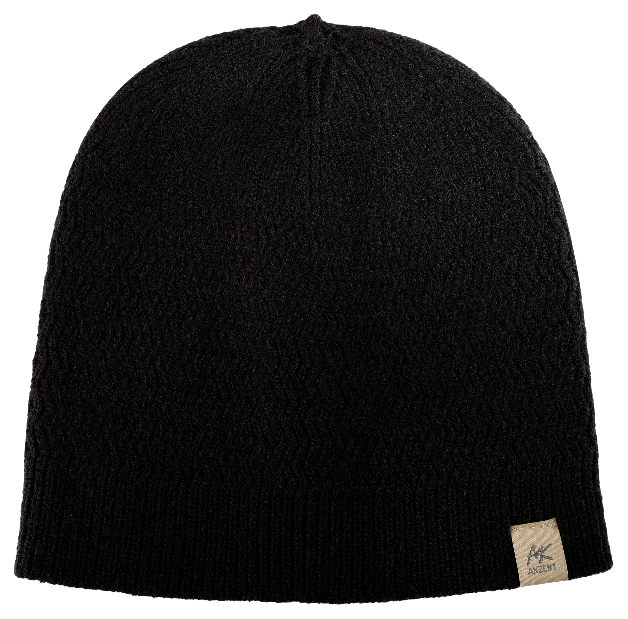 Akzent Strickmütze (ohne Umschlag) für Herren, VE-4, schwarz