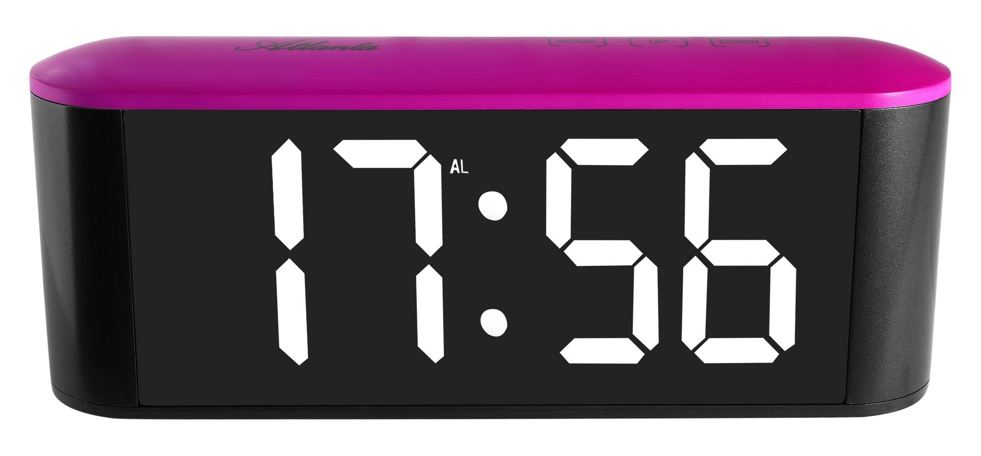 Atlanta LED-Netzwecker, grau/pink